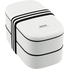 Edge Oval 2-Tier Lunch, 28.7 fl oz (800 ml), White 73324