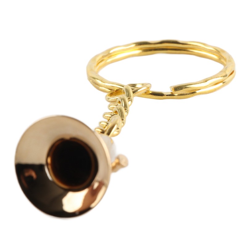 Brass Tuba Key Chain Miniature Golden Musical Instrument Key Chains