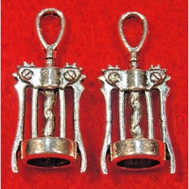 50-Pcs. Silver Wine Bottle Opener Corkscrew Charms Drops Q0341 - Jewelry Making DIY Crafting Charm Beads for Bracelets