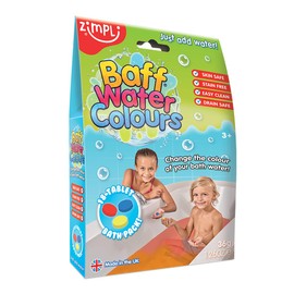 Zimpli Kids 18 Use Baff Water Colours Pack, Bathing Drops, Primary Colour Games, Children’s Development Mind Bath Toys, Unusual Unique Gifts for Boys & Girls
