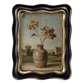 Afuly Black 5x7 Picture Frame Vintage Gold Wavy Resin Photo Frame