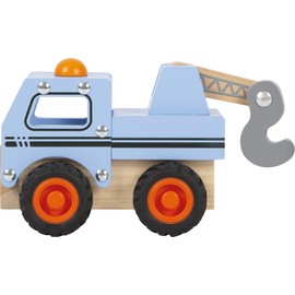 small foot Tow Truck Made of FSC 100% Certified Wood, Toy Car with Movable Loading Crane, from 18 Months, 12446