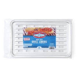 Kingsford Heavy Duty Aluminum Grilling Foil Liners, Disposable Grill Grate Covers for Grilling, Cooking, and Steaming, Helps Keep Grill Grates Clean, 14.75 x 9 in, 4 Count