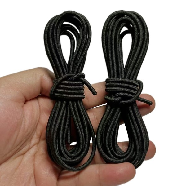 Elastic Cord, Elastic Cord, Outdoor Rubber Rope, 9.8 ft (3 m), 2 Pieces, Wire Diameter 0.1 inch (3 mm), Elastic Line, Round Rubber, Strong Elasticity, Hair Rubber Making, Memo Pad Rubber Replacement, DIY Craft Material (For Non-Masks)