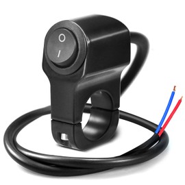 HOLATO - Interruptor de palanca de encendido y apagado para manubrio de 12 V, ATV, motocicleta, motocicleta, motocicleta, motocicleta, moto, scooters, ebike LED, faros delanteros, sistema eléctrico, aleación de aluminio, impermeable, 1 unidad