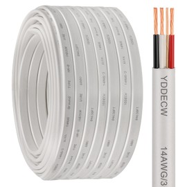 YDDECW 14/3 NM-B Wire with Ground - 100FT Non-Metallic Sheathed Cable 100% Pure Copper 14 AWG 3 Conductor Residential Indoor Wire for Outlets, Switches, Other Loads and Lighting Wiring Projects etc.