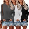 Ekouaer Long Sleeve Tops for Women Casual Basic Tees Loose