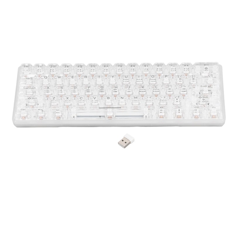 Mechanical Keyboard Bluetooth 2.4G Wireless Wired Hot Swappable White Switch