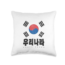 South Korea Flag Merchandise For Women & Men Korean Flag Asian Asia Hangul Ulinala South Korea Throw Pillow, 16x16, Multicolor
