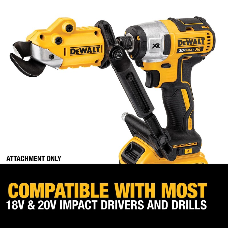 DEWALT Metal Shear/Cutter Drill Attachment, Impact Ready, 360 Degree Pivoting