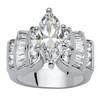 Palm Beach Jewelry Silvertone Marquise Cut Cubic Zirconia Step Top