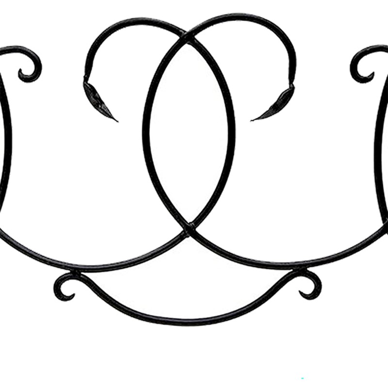 Achla Scroll Fence Sections, Black Wrought Iron Garden Border Panels,