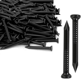 URAQT Chiodi in acciaio 20 mm, 80 Pezzi Chiodi in Acciaio Temprato, per Cemento Armato Chiodelli, Chiodis in Acciaios a Testa Piatta per Mattoni, Gesso, Legno, Fai da Te, Appendere Quadri (Nero)