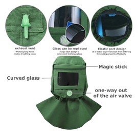 gernie Sand Blasting Hood, Anti Dust/Wind Shawl Sandblaster Protective Face Cover, Heat/Cut/Scratch Neck Shawl Sandblasting Mask
