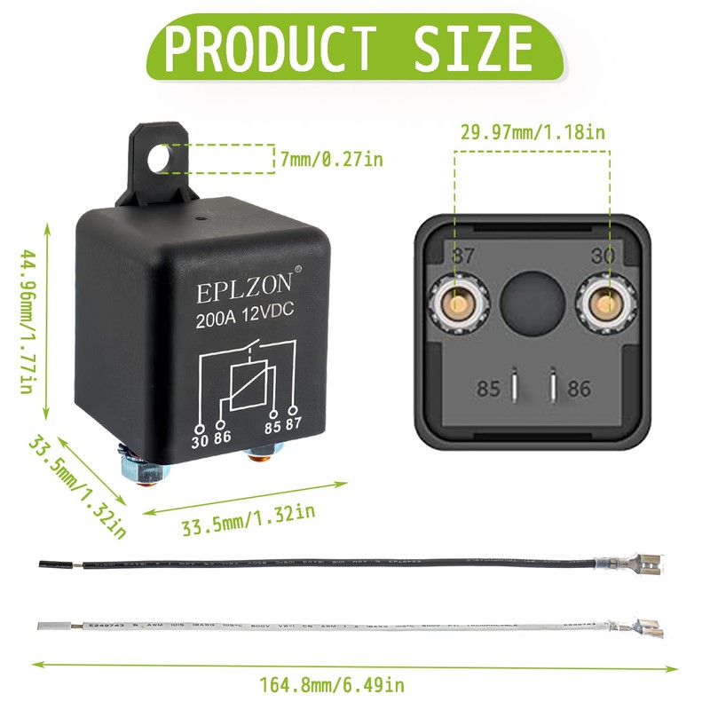 EPLZON 200A 200 Amp 12V DC 4 Pin SPST Starter