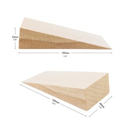 Haggiy hardwood wedges - beech wheel chocks (pack of 10), beige