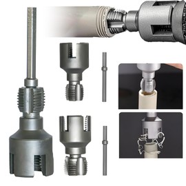 Integrated Internal & External Pipe Threading Tool, Electric Drill Compatible PVC Pipe Threader Kit, 1/2 and 3/4 Inch Water Pipe Threader Kit,2025 New Pipe Thread Cutting Tool(1/2"+3/4")