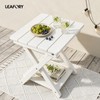 Leafory 2-Tier Folding Outdoor Side Table, Heavy Duty HDPE Patio