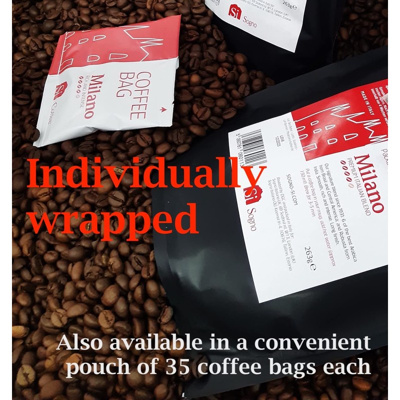 Sogno Si Coffee Bags Milano Italian Blend (Box of 50