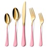 Lekoton 20 Piece Gold and Pink 18/0 Flatware Utensil Set