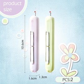 Hyleon Needle Threaders, 2Pcs 2 in 1 Needle Threaders Hand Sewing, Threading and Thread Remover Tools Stretchable Seam Rippers for Hand Sewing, Knitting, Embroidery