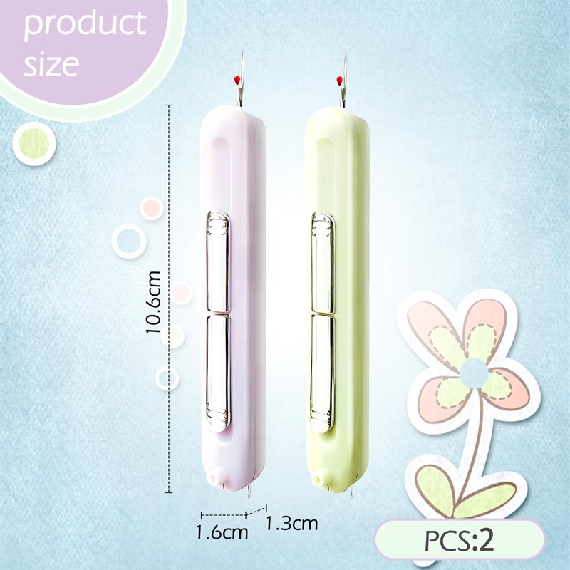Hyleon Needle Threaders, 2Pcs 2 in 1 Needle Threaders Hand