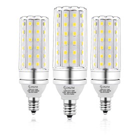E12 LED Bulbs, 12W LED Candelabra Bulb 100 Watt Equivalent, 1200lm, Decorative Candelabra Base E12 Corn Non-Dimmable LED Chandelier Bulbs, 6000K Daylight Deluxe LED Lamp, Pack of 3