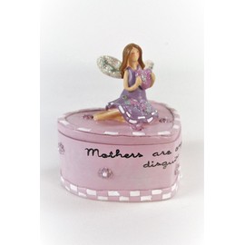 FSL- Mother Trinket Box Guardian Angel Heart shaped Jewel Box - Mothers are Angels in Disguise