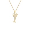 cmoonry A-Z Crown Initial Necklace for Men Women 14K Gold