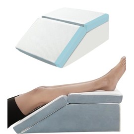 FSCGIFE Leg Elevation Pillow for Swelling, 6&8 Inch Adjustable Cooling Gel Memory Foam Wedge Pillows for After Surgery