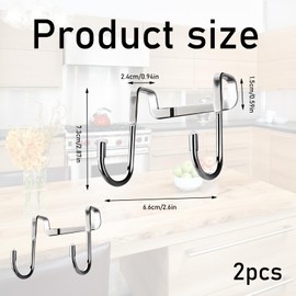 2PCS Door Hooks Over The Door Hook Hanger Sturdy and Waterproof Kitchen Cupboard Over Door Hooks Durable High Load Carrying Capacity Towel Rail Over Door Hook for Bathrooms Kitchen Cabinet Wardrobe