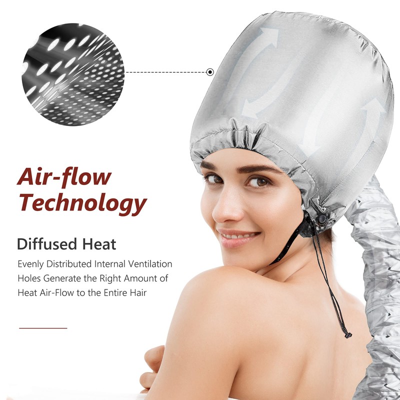 Portable Hair Dryer Bonnet Attachment for Hair Styling, Hair Color,