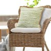 LR Home Sweet Pea Striped Jute Bordered Throw Pillow, Green/White/Tan