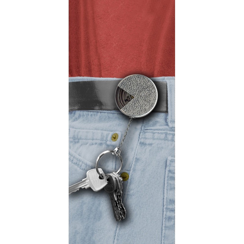 Lucky Line Heavy Duty Retractable Key Reel, Standard-Size, Silver (46701)