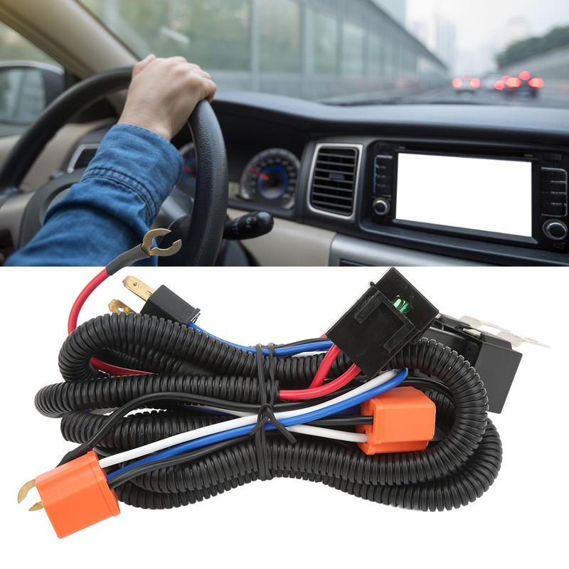 H4 Negative Headlight Relay Conversion Harness High Stability for H6054
