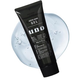 u n o Super Hard Gel, 6.3 oz (180 g), Men's Hair Gel, Strong Retention Type, Perfect for Festival Dating, Monomoshop Original Logo Packaging