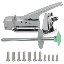 Xiozugibi Walk-In Cooler Door Handle Kit with Freezer & Cooler Handles, 4-6 Inch Thickness, Silver, Metal, 100% Stainless Steel, Pull Handle, Rectangular, Screw-On, 1 Count