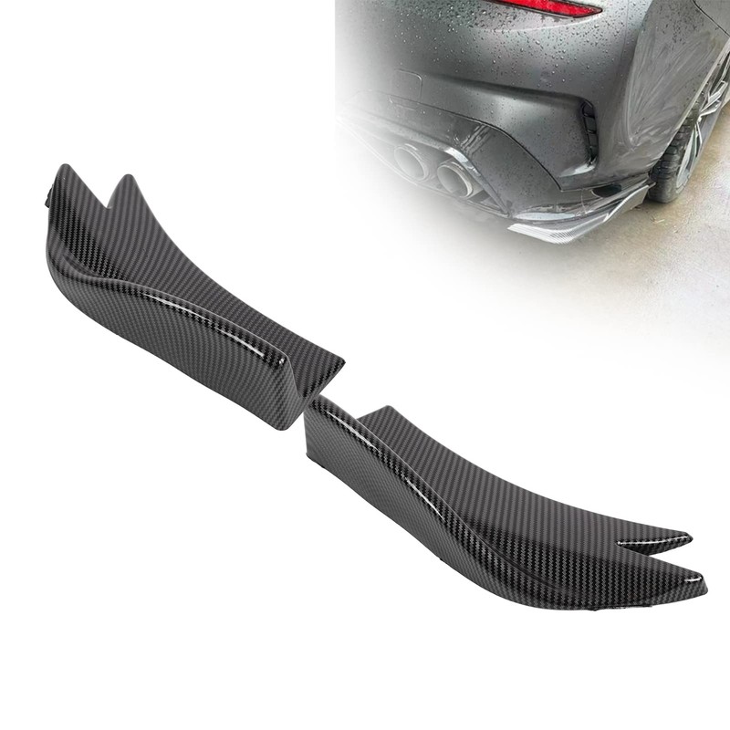 Rear Bumper Side Spoiler 2 Pieces Universal Carbon Style Surround