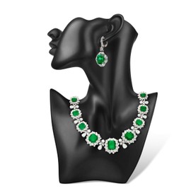 Flexzion Jewelry Bust Display Stand - Black Resin Mannequin Earring Stand for Selling & Displaying - Necklace Bust Display Holder for Show, Boutique, Small Business & Retail