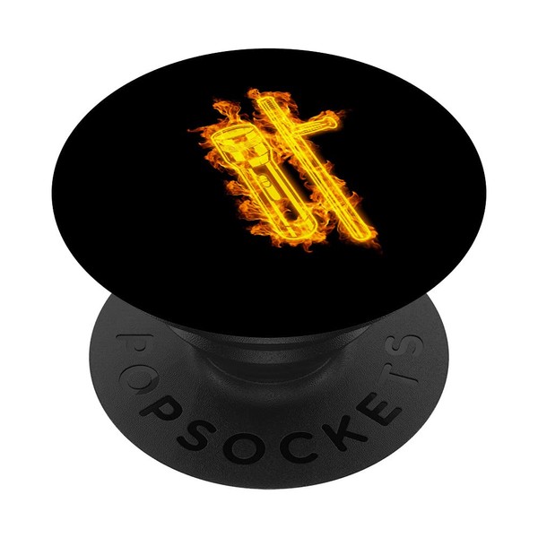 Fire Torch Flames Night Guard Guard PopSockets with Interchangeable PopGrip