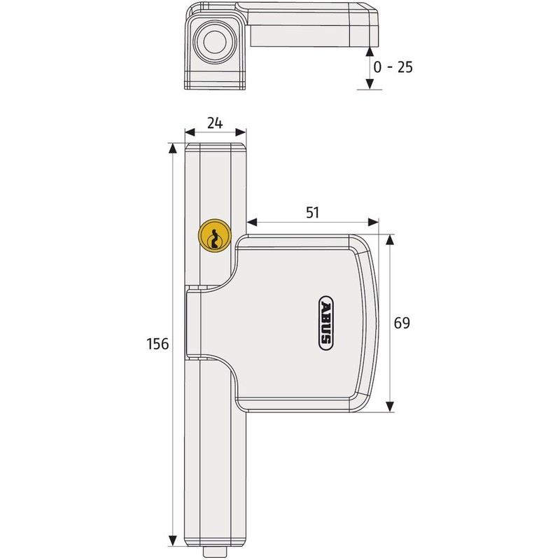 ABUS FTS206 Window Lock - Window Lock with Two-Stage Locking,