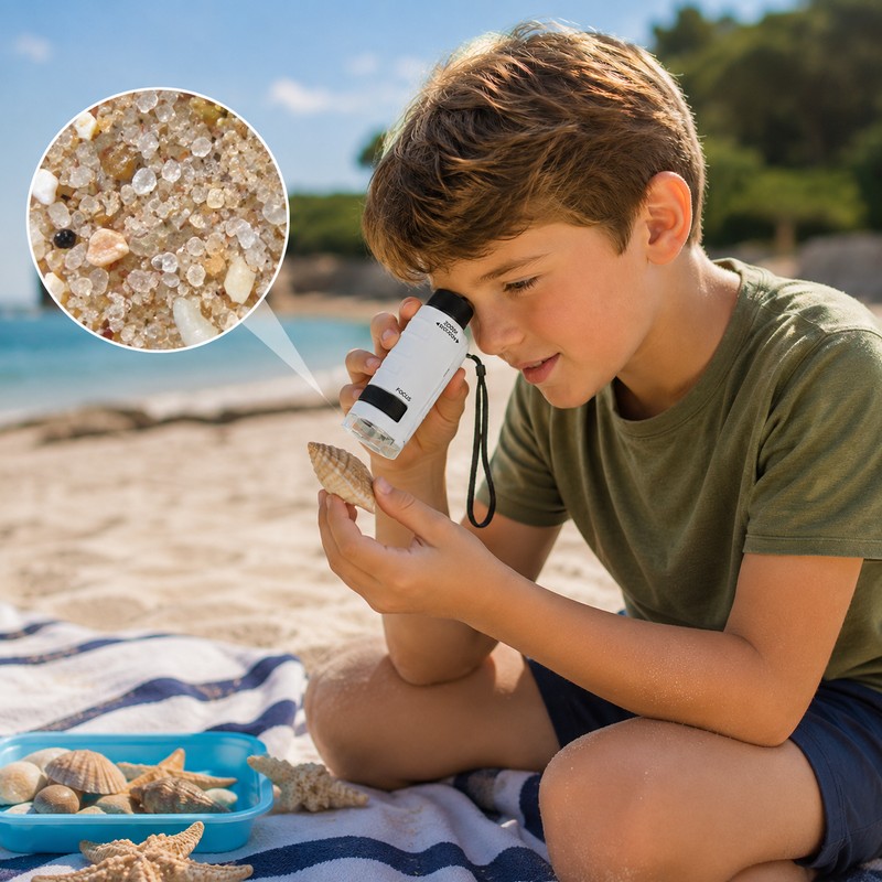 Kids Microscope Kit for STEM Learning – Portable 120X Science