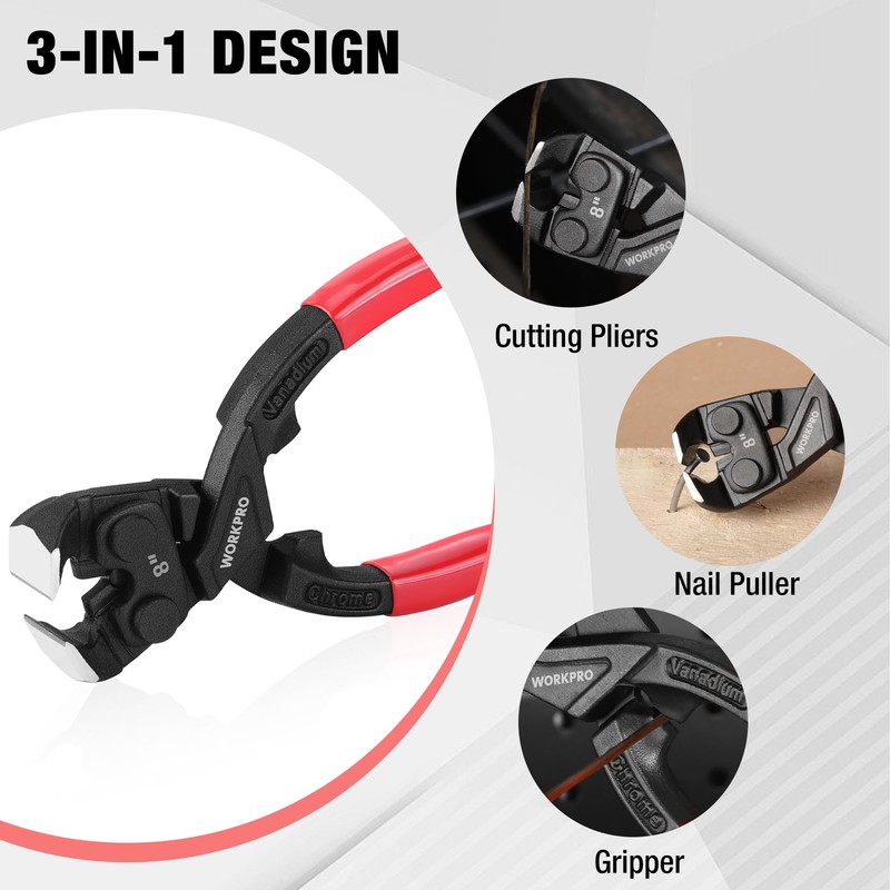 WORKPRO High Leverage End Cutting Pliers | Heavy Duty Multi-Purpose