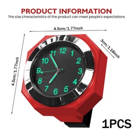 LEKEFETO Motorcycle Watch Waterproof Motorcycle Bicycle Watch Luminous Motorcycle Watches for Handlebars Clock Motorcycle Bicycle Accessories Diameter 22-26 mm - Red