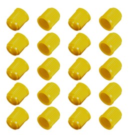 20PCS Tire Valve Stem Caps, Tire Valve Dust Caps Air Caps Cover with O Rubber Seal, Corrosion Resistant Auto Accessories Universal Stem Covers for Trucks Motorcycles Bicycles SUVs (Yellow)