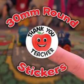 Stone Melon School Reward Stickers 144 Thank You Teacher Apple Smile Stickers 30mm Round Awards Nursery Teachers Parents Children Kids