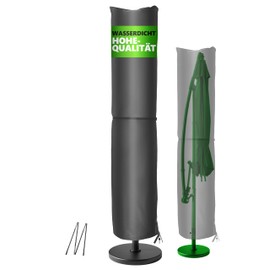 4smile Parasol Protective Cover for 2 to 4 m - Heavy Duty Cantilever Parasol Protective Cover, Waterproof, UV-Resistant, Cover for Garden & Outdoor Use, Anthracite