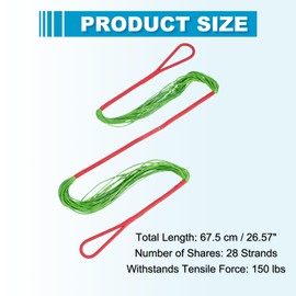 sourcing map Traditional Recurve Bow String Replacement AMO 26.5" in 28 Strands Archery Bowstring Accessories for Universal Archery Equipment Traditional Long Recurve Horse Bow (Green/Red)