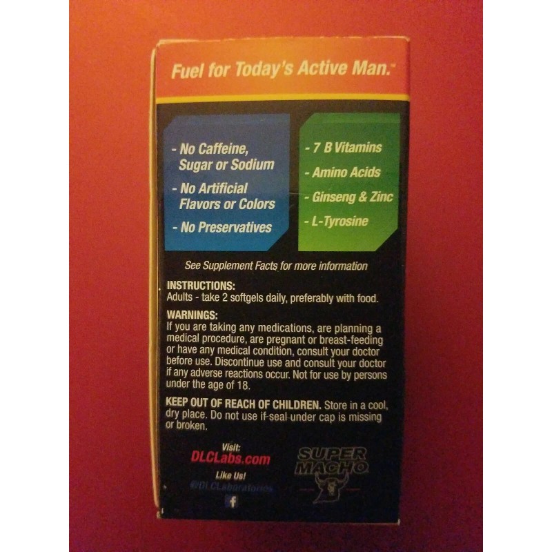 Super Macho HIGH POTENCY SUPER MACHO ENERGY TABLETS 50 SOFTGELS