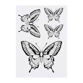 Azeeda 4 x 'Schmetterling mit offenen Flügeln' Temporäre Tattoos - Wasserfest, Hautfreundlich & Ungiftig · Transfers in Verschiedenen Größen (TO00079356)